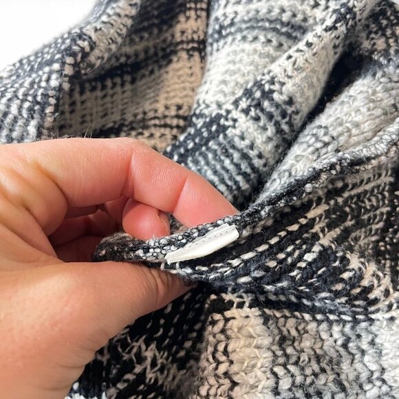 Lucky Brand Womens Harper Tweed Full Zip Moto Jacket Black M Asymmetrical Pocket - Picture 5 of 6